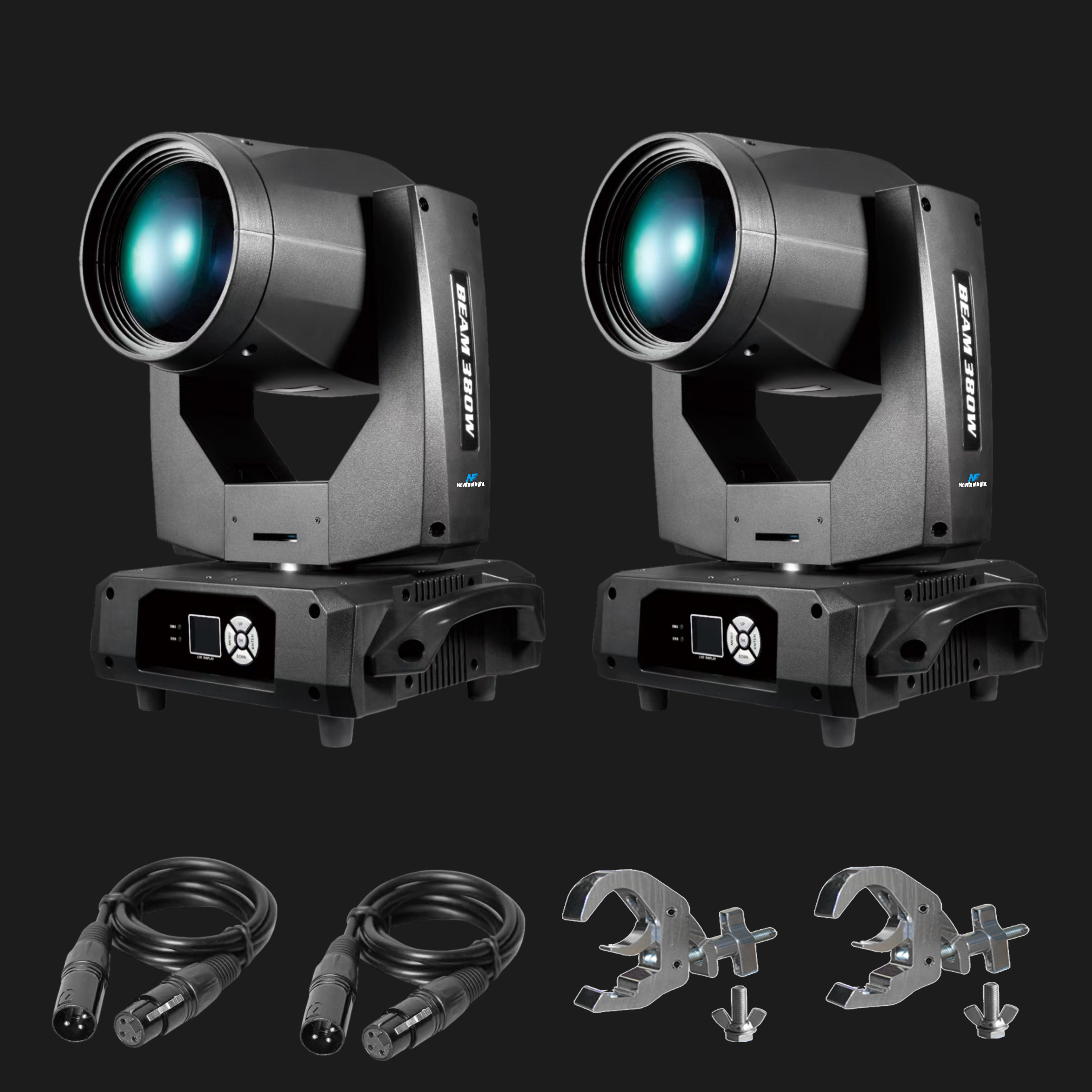 380W 20R Moving Head Lights - Beam Spot Wash DJ Stage Lights (1 or 2 Pack)