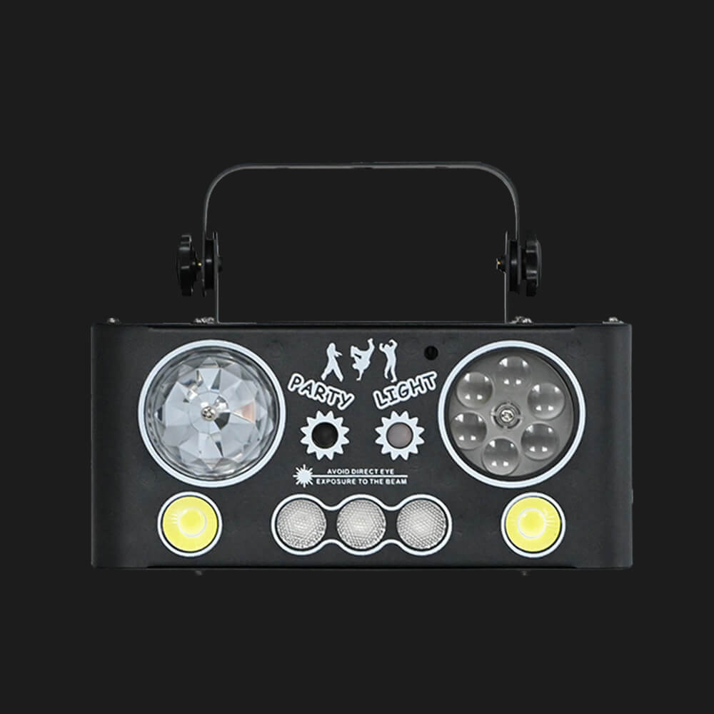 Stage Lights 5 in 1 Mixed Magic Effect Sound Activated RGBW LED Pattern Strobe Lights