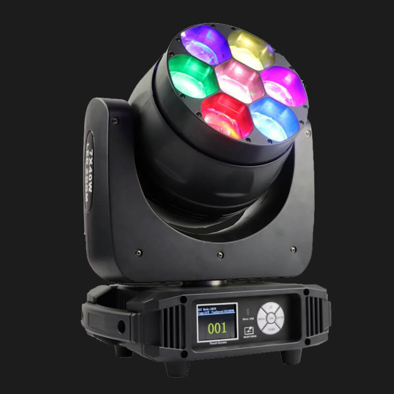 7pcs 40w RGBW 4in1 Mini Stage Lights Moving Head dmx controller DJ Equipment