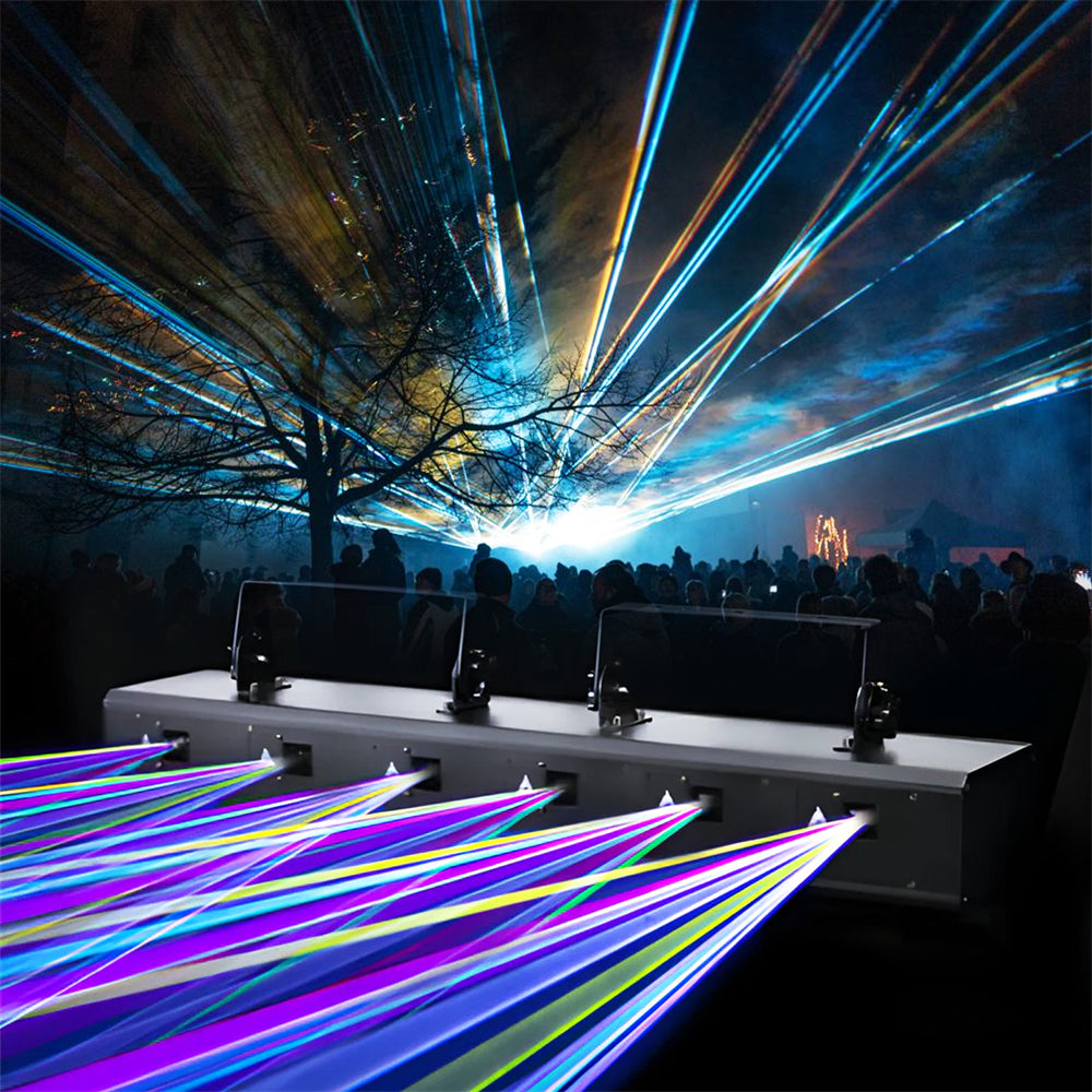 6 eye 12W RGB Animation Laser Projector Full Color Laser Lights 6 Lens DJ Lazer